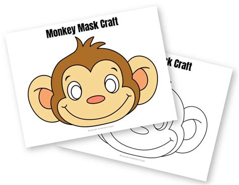 Free Printable Monkey Mask Template Monkey Mask Animal Mask