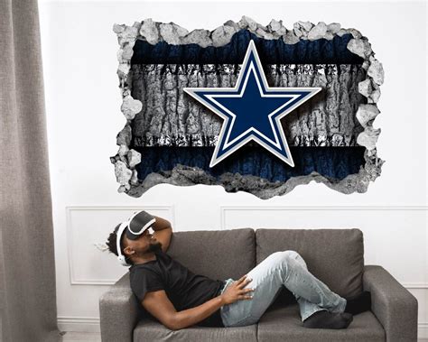 Dallas Cowboys Wall Decor Decal 3d Design Vinyl Home Etsy