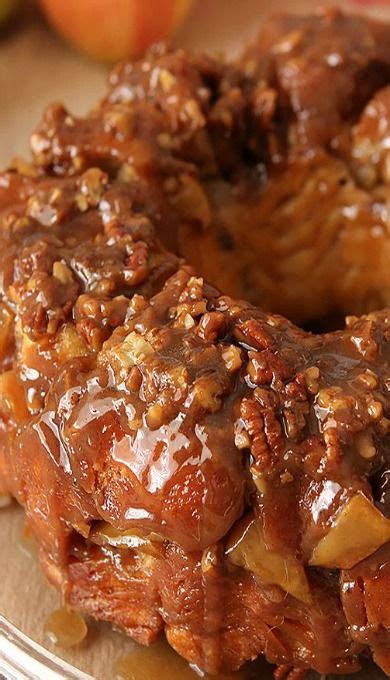 Featured in soft & savory monkey breads for a party. Caramel Apple Monkey Bread - Easier method. Canned biscuit dough formed in balls, rolled in ...