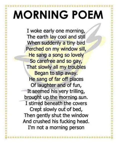 Funny Poetry For Adults Thread Morning Poem Funny Shit Ii