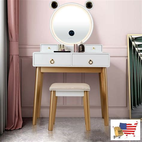 Vanity Makeup Table Touch Screen Dimming Mirror With Bluetooth Speakers