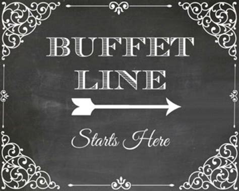 Buffet Sign 8x10 Printable Chalkboard Wedding Sign Damask Reads Buffet