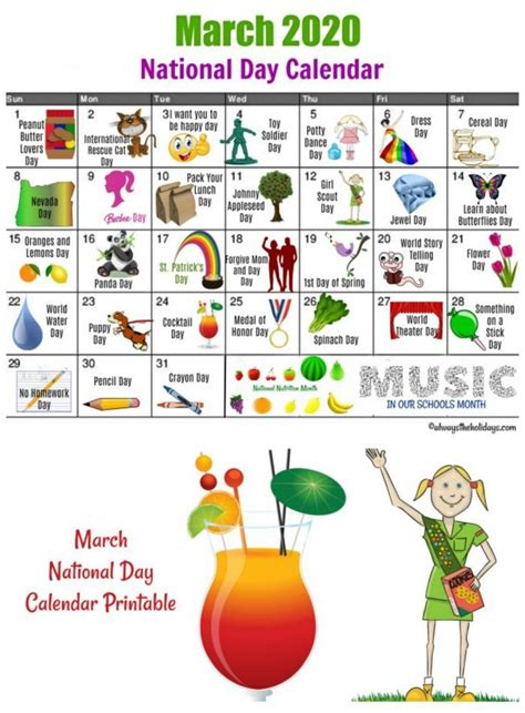 March National Day Calendar Free Printable Calendars National Day