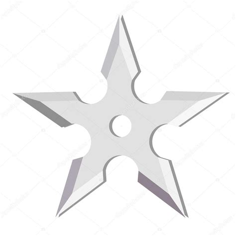 Ninja Throwing Star Isolated On White Shuriken Weapon Premium Vector