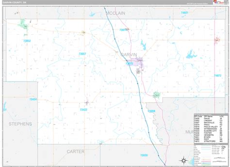 Garvin County Ok Wall Map Premium Style By Marketmaps Mapsales