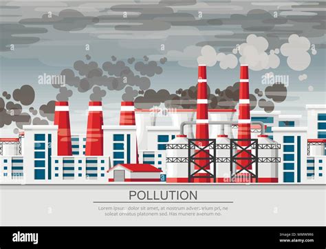 Factories With Smoke Pipes Environmental Pollution Problem Earth