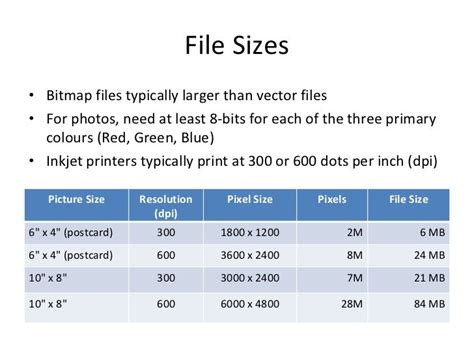 File Sizes Bitmap Files Typically Larger Than Vector Files For Photos