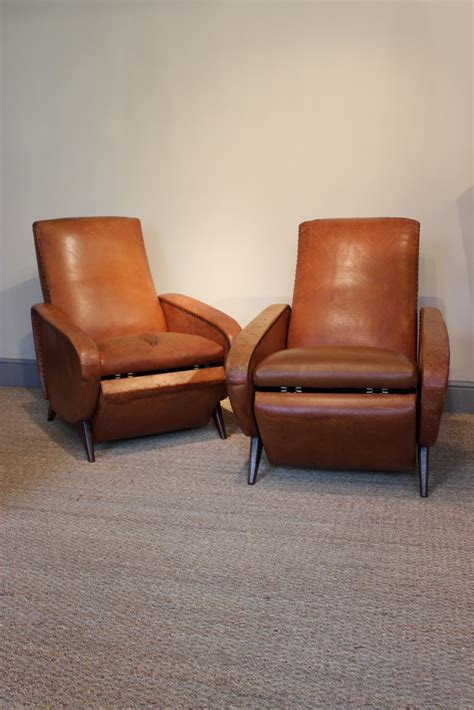 Large english edwardian club chair. Very comfortable pair of 1950s French Reclining Leather ...