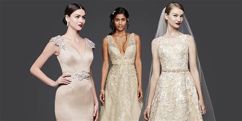 14 Best Gold Wedding Dresses 2020 Sparkly Champagne