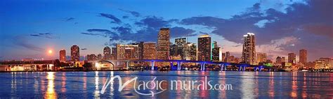 Colorful Miami Skyline Wallpaper Mural By Magic Murals