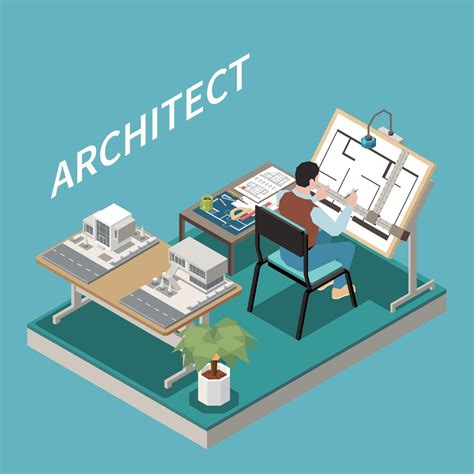 Architect At Work Composition 3293845 Vector Art At Vecteezy