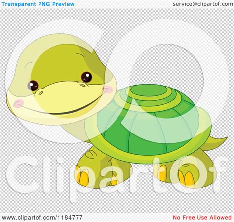 Cartoon Of A Cute Baby Turtle Smiling Royalty Free Vector Clipart By
