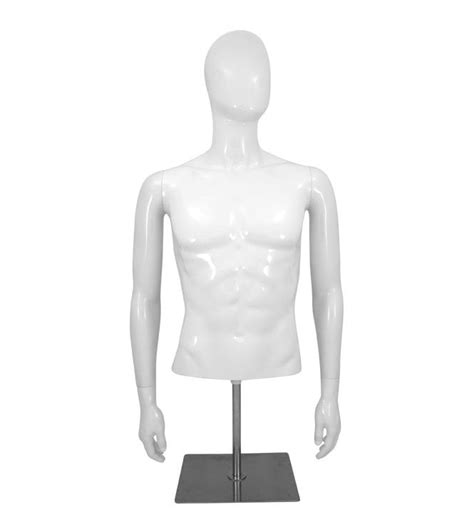 Gloss White Faceless Male Mannequin Torso And Stand Torso And Busts From