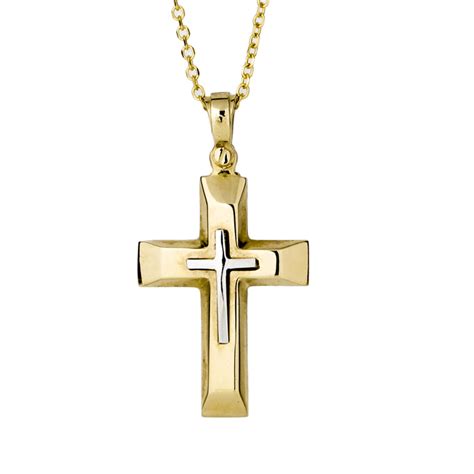 9kt Whiteyellow Gold Cross Pendant Holy Grace