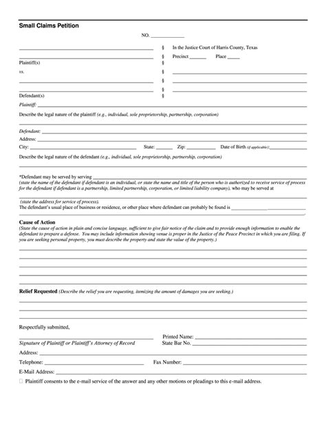 Title insurance rates for all states. Texas Small Claims Petition Form - Fill Out and Sign Printable PDF Template | signNow