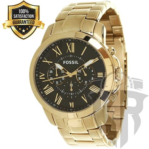 Fossils Grant Chronograph Gold Tone Stainless Steel Watch For Men By K