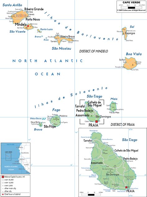 Detailed Political Map Of Cape Verde Ezilon Maps