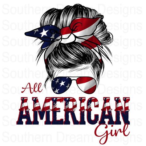 All American Girl American Flag American Pride Mimi Camping Queen Southern Design
