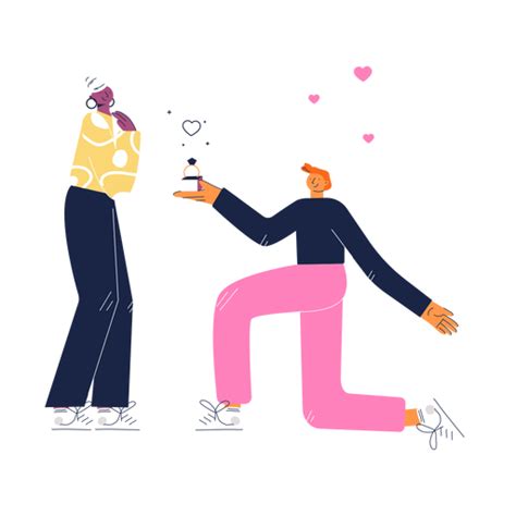 Cute Proposal Couple Transparent Png And Svg Vector File