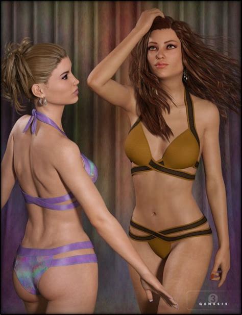 Strappy Bikini For Genesis Female S D Models For Poser And Daz Studio