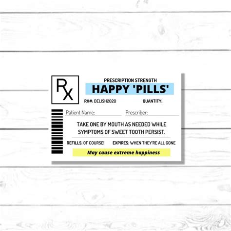 Rx prescription label EDITABLE AND PRINTABLE tags 2 | Etsy | Labels, Happy pills, Printable labels