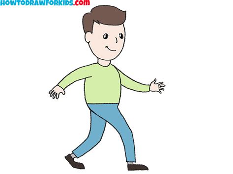 How To Draw A Walking Person Easy Drawing Tutorial For Kids