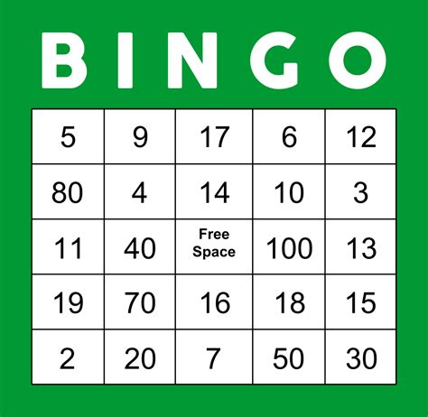 Printable Number Bingo Cards 1 30 Printable Word Searches