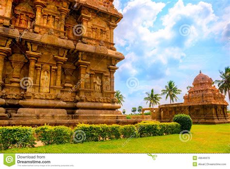 Een Deel Van Complexe Architectuur Hindoese Tempel Oude Gangaikonda C