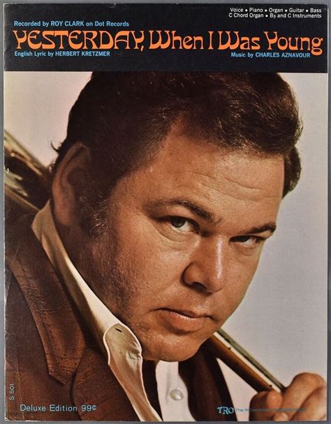 1966 Roy Clark Sheet Music Yesterday When I Was Young Aznavour Ebay