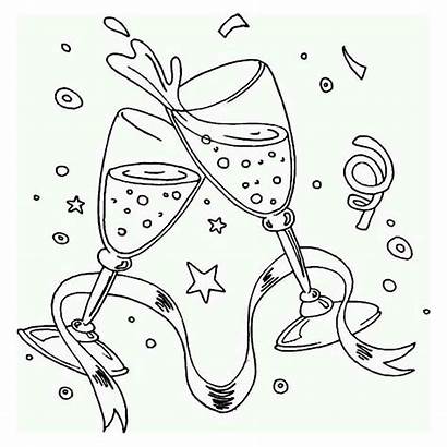 Coloring Party Toast Pages Colouring Printable Eve
