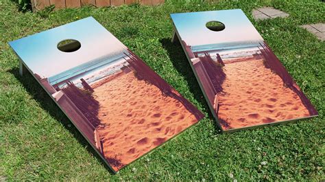 Lifes A Beach Themed Direct Print Cornhole Boards Etsy