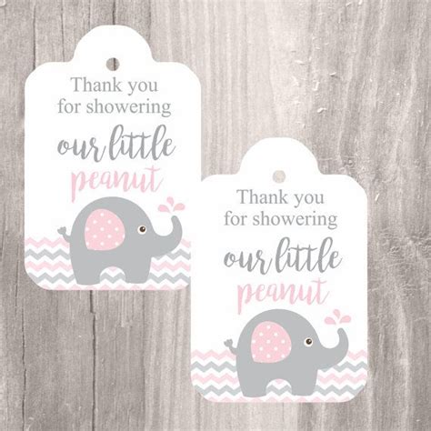 Time for baby shower gift + free printable gift tags. Printable Elephant Baby Shower Favor Tags, Pink and Grey, Elephant Baby Shower Thank You Tags ...