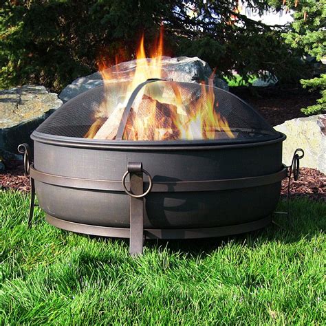 Water Resistant Wood Fire Pits Outdoor Heating The Home Depot