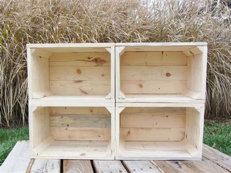 Hand Crafted Small Wood Crate Stackable Made From Reclaimed Wood