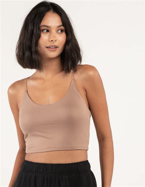 HEART HIPS Cross Back Womens Cami TAUPE Tillys