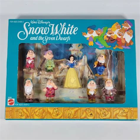 Rare Vintage Sealed Snow White Seven Dwarfs Set Figure Toy Mattel Walt Disney Picclick