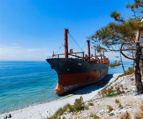 Abandoned Cargo Ship Rio Black Sea Coast Near Gelendzhik Russia R