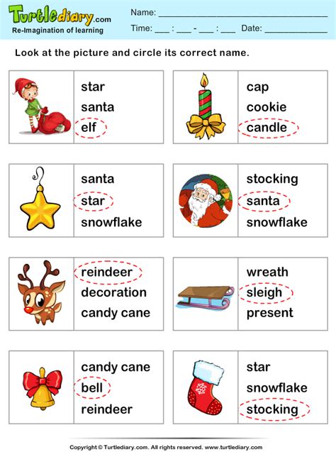 Introducing cvc words is the next level to teach phonics, and it stimulates kids. Christmas Vocabulary Words Worksheet - Turtle Diary