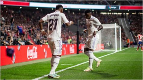 Vini Jr e Rodrygo dançam na comemoração de gol do Real Madrid