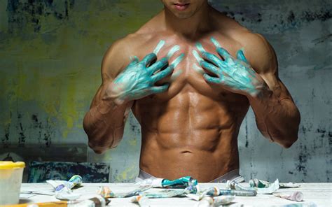 Wallpaper Divasoft Men Hunks Muscles Biceps Abs 4 Pack Tanned