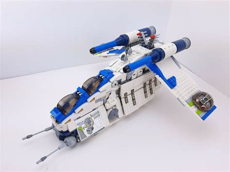 Lego Star Wars Custom Moc 501st Trim Republic Gunship Based On 7676