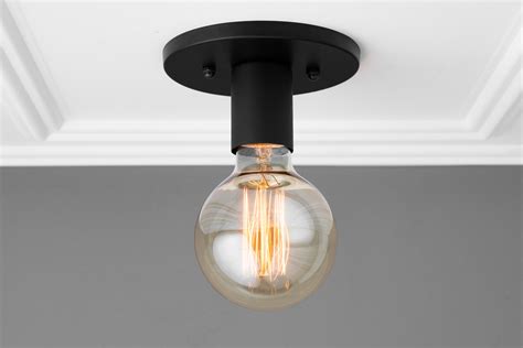 Minimalist Light Fixture Edison Bulb Flush Mount Ceiling Etsy