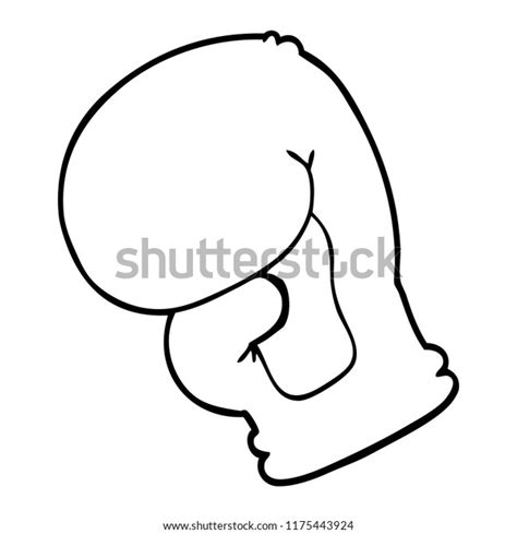 Line Drawing Cartoon Boxing Glove Stock Vector Royalty Free 1175443924