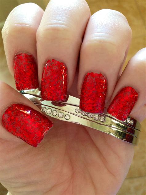 Loading Red Gel Nails Red Nails Glitter Glitter Gel Nail Designs