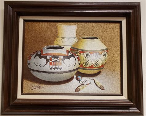 Original Oil On Canvas Native American Pottery Painting Etsy In