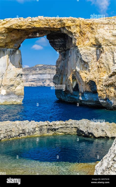 Azure Window Or Dwejra Window And Blue Hole Gozo Malta
