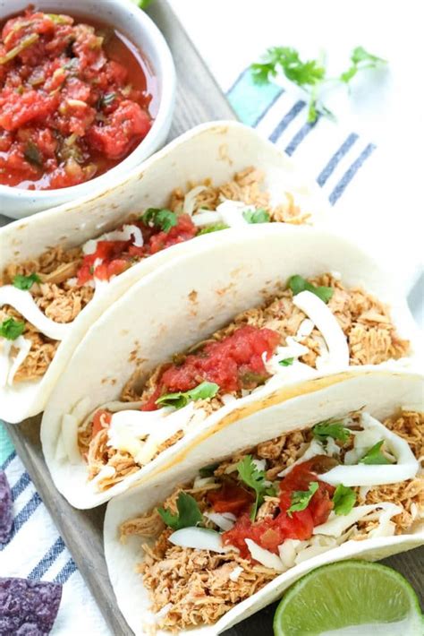 Mix the chicken back into the liquid. Crock-Pot Chicken Tacos are one of the best easy chicken ...