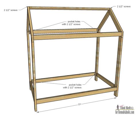 The cottage bunk bed idea. Free plans to build a kid's bed inspired by this unique house frame twin bed. #remodelaholic # ...