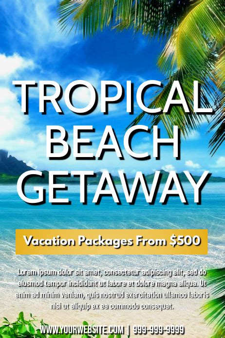 template travel beach vacation postermywall