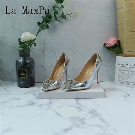 la maxpa silver cinderella s crystal shoes high quality atmosphere sexy elegant luxury fashion